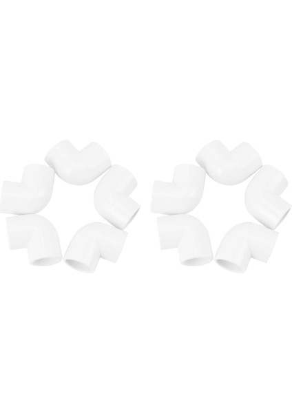 10 Parça 20MM Dia 90 Açı Derece Dirsek Pvc Boru Bağlantı Parçaları Adaptör Konnektörü Beyaz (Yurt Dışından)