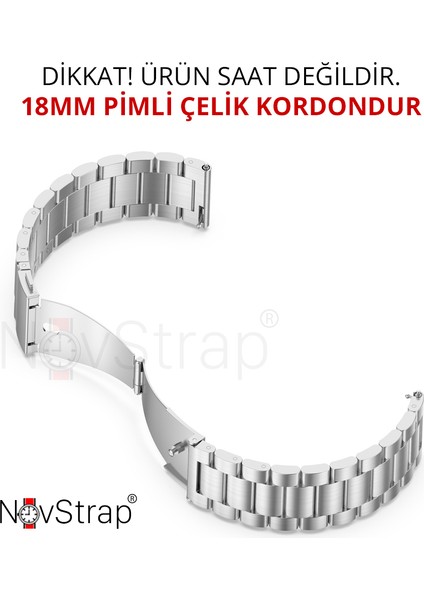 Huawei Watch Gt4/Gt5/Gt6 41mm Watch 5/Gt5 Pro 42mm ile Uyumlu Kordon (18mm Pimli) Çelik Metal Kayış modelleri