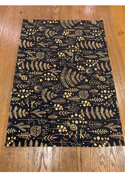 Tuğçe Demir Home Design Siyah Yılbaşı Desen Runner Supla Set