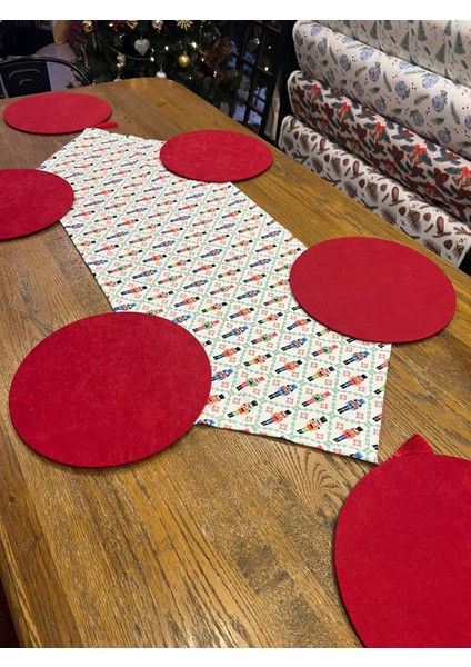 Tuğçe Demir Home Design Küçük Kurşun Asker Desen Runner Supla Set