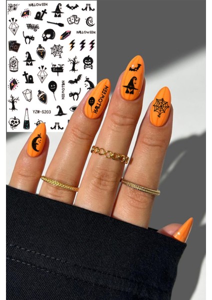 BP Tattoo Halloween Cadılar Bayramı Tırnak Dövmesi - Nail Art Sticker