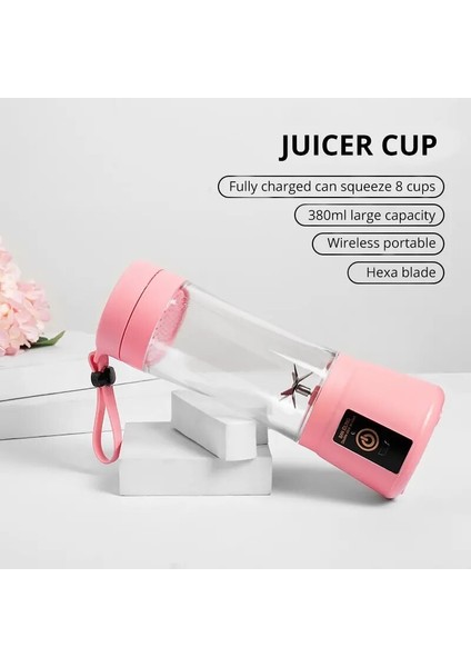 Pembe Mini Taşınabilir Blender Milkshake Bardak USB Şarj Edilebilir 6 Bıçaklı Mini Meyve Suyu Karıştırıcı Sarsıntı Al Meyve Suyu Bardağı (Yurt Dışından) modelleri