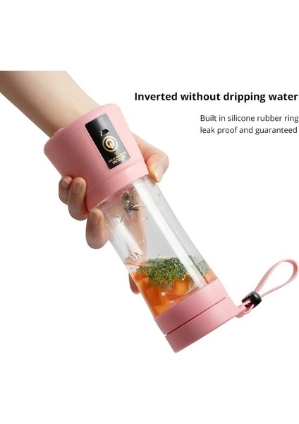 Pembe Mini Taşınabilir Blender Milkshake Bardak USB Şarj Edilebilir 6 Bıçaklı Mini Meyve Suyu Karıştırıcı Sarsıntı Al Meyve Suyu Bardağı (Yurt Dışından) fırsatları