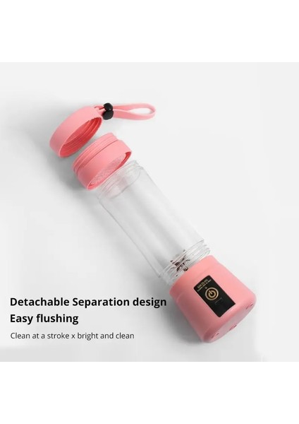 Pembe Mini Taşınabilir Blender Milkshake Bardak USB Şarj Edilebilir 6 Bıçaklı Mini Meyve Suyu Karıştırıcı Sarsıntı Al Meyve Suyu Bardağı (Yurt Dışından) indirimleri