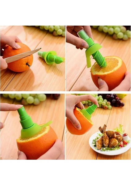Yeşil Narenciye Püskürtücü Manuel Limon Sıkacağı Sıkacağı Seti Taze Meyve Suyu Servis Araçları Kolay Püskürtme Memesi Fişi Kullanışlı Portakal Sıkacağı (Yurt Dışından) fiyatları