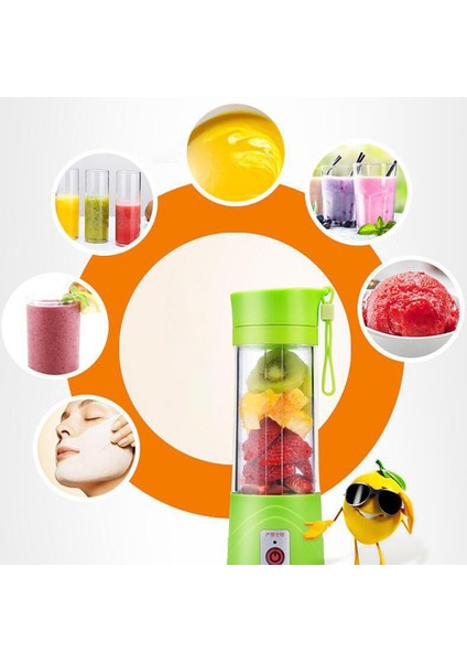 Yeşil 400 ml Taşınabilir USB Elektrikli Meyve Sıkacağı Smoothie Maker Blender Sıkacağı Şişe Suyu Makinesi (Yurt Dışından)
