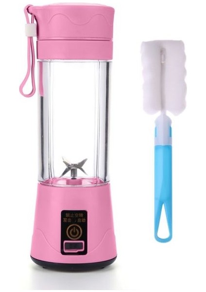 Pembe Elektrikli Meyve Sıkacağı USB Şarj Edilebilir Meyve Suyu Mikser Makinesi El Smoothie Blender Küçük Mutfak Robotu Mutfak Aracı (Yurt Dışından)