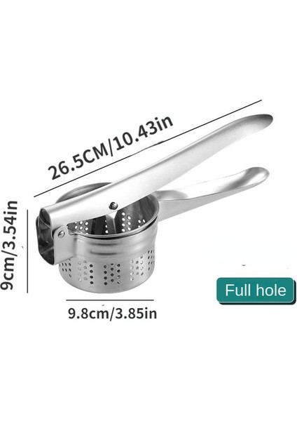 Tam Delik Paslanmaz Çelik Patates Makinesi Patates Meyve Sebze Sıkacağı Baskı Patates Ezici Ricers Mutfak Pişirme Araçları (Yurt Dışından)