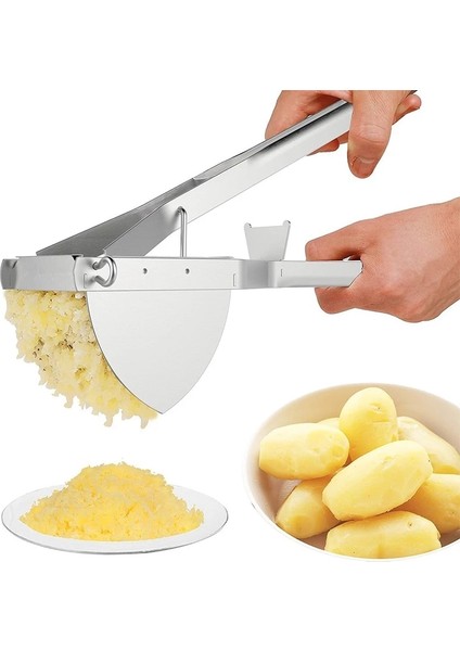Açık Gri Yeni Patates Ezici, Ağır Hizmet Tipi Paslanmaz Çelik Patates Ezici ve Ezici Mutfak Aleti, Mükemmel Patates Püresi Için Pres ve Ezme (Yurt Dışından)
