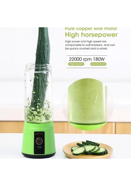 Yeşil 1 Adet Taşınabilir Elektrikli Meyve Sıkacağı, Mini Çok Fonksiyonlu Meyve Sıkacağı Bardağı (Yurt Dışından) modelleri
