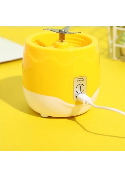 Sarı Meyve Sıkacağı USB Şarj Edilebilir 400 ml Meyve Karıştırıcılar Hafif Küçük Meyve Suyu Makinesi Ev Elektrikli Meyve Sıkacağı Çok Fonksiyonlu Taşınabilir (Yurt Dışından)