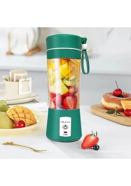 Yeşil 380 ml Taşınabilir Mini Elektrikli Meyve Sıkacağı Otomatik Taze Sıkacağı USB Şarj Meyve Portakal Limon Blender Smoothie Milkshake Makinesi (Yurt Dışından)
