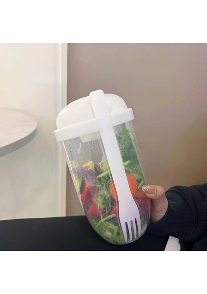 Mavi Taşınabilir Salata Kasesi Şişe Salata Konteyneri Şişe Şeklinde Bento Salata Kasesi Öğle Yemeği Salata Kutusu Çatallı (Yurt Dışından) indirimleri