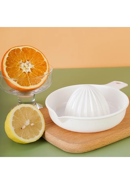 Beyaz Kapaksız El Sıkacağı Narenciye Portakal Sıkacağı Manuel Kapak Döndürme Basın Raybası Limon Kireç Greyfurt Için Süzgeç ve Konteyner Araçları ile (Yurt Dışından)