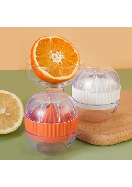 Beyaz Kapaksız El Sıkacağı Narenciye Portakal Sıkacağı Manuel Kapak Döndürme Basın Raybası Limon Kireç Greyfurt Için Süzgeç ve Konteyner Araçları ile (Yurt Dışından) fırsatları