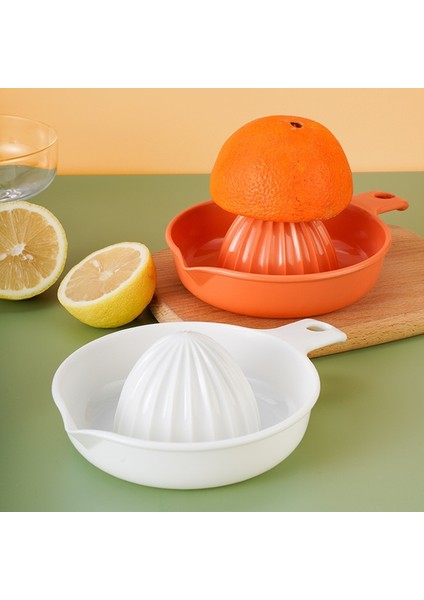 Beyaz Kapaksız El Sıkacağı Narenciye Portakal Sıkacağı Manuel Kapak Döndürme Basın Raybası Limon Kireç Greyfurt Için Süzgeç ve Konteyner Araçları ile (Yurt Dışından) indirimleri