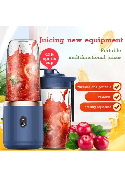 Mavi 6 Bıçaklı Mini Taşınabilir Blender Kablosuz Elektrikli Meyve Sıkacağı Makinesi Limon Portakal Meyve Sıkacağı 400 ml Mikser (Yurt Dışından) fiyatları