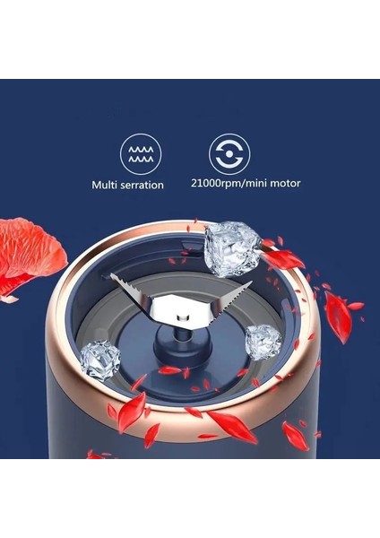 Mavi 6 Bıçaklı Mini Taşınabilir Blender Kablosuz Elektrikli Meyve Sıkacağı Makinesi Limon Portakal Meyve Sıkacağı 400 ml Mikser (Yurt Dışından) indirimleri