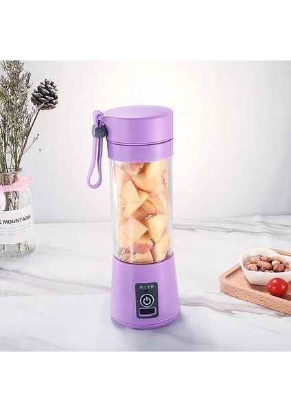 6 Kesici Kafa Pembe Taşınabilir Elektrikli Meyve Sıkacağı USB Şarj Edilebilir El Smoothie Blender Meyve Karıştırıcılarmilkshake Yapımcısı Makinesi Gıda Sınıfı Malzemeler (Yurt Dışından) fiyatları