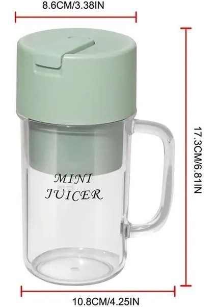 Yeşil Meyve Suyu Karıştırıcı Bardak Taşınabilir Mini Blender Meyve Sıkacağı Bardağı Şarj Edilebilir Meyve Karıştırıcı Makinesi Seyahat Blender Blender Meyve Sıkacağı Bardağı (Yurt Dışından)