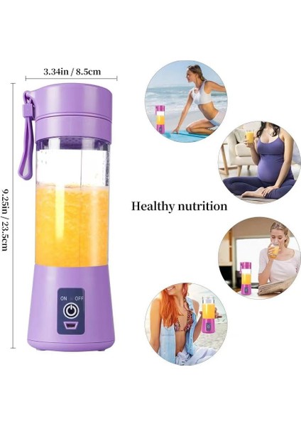 D 420 ml 6 Bıçaklı Taşınabilir Elektrikli Meyve Sıkacağı Bardağı USB Şarj Edilebilir El Smoothie Blender Meyve Karıştırıcılar Milkshake Yapımcısı Makinesi Gıda Sınıfı Karıştırma (Yurt Dışından)