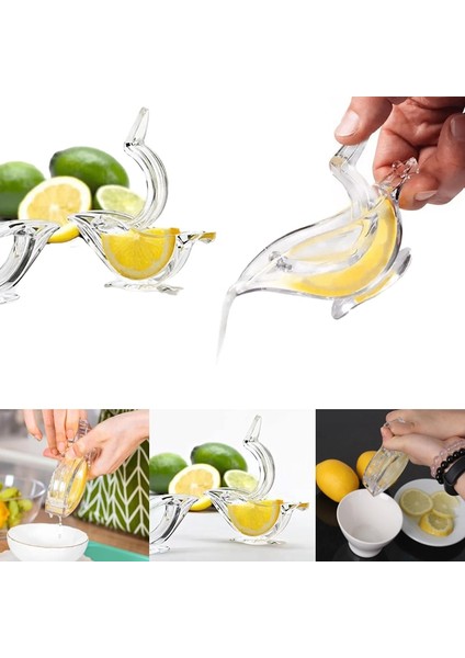 Balık Şekli Manuel Limon Klip Şeffaf Meyve Sıkacağı Kuş Balık Şekli Narenciye Sıkacağı El Portakal Sıkacağı Makinesi Mutfak Bar Gadget (Yurt Dışından)