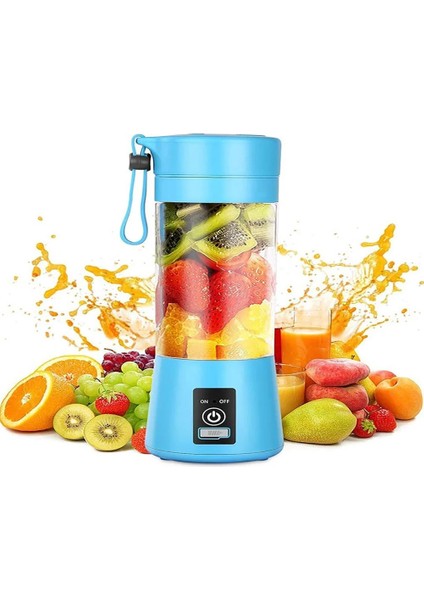 Mavi Taşınabilir Mini Elektrikli Meyve Sıkacağı USB Şarj Meyve Portakal Limon Blender Smoothie Milkshake Makinesi Mutfak Otomatik Taze Sıkacağı (Yurt Dışından)