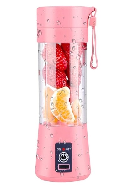 Pembe Elektrikli Meyve Sıkacağı USB Şarj Edilebilir El Smoothie Maker Blender Karıştırma Mini Suyu Sebze Sıkacağı Milkshake Mikser (Yurt Dışından)