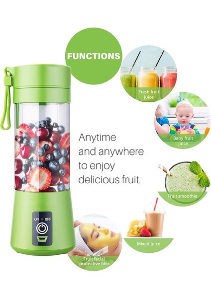 Pembe Elektrikli Meyve Sıkacağı USB Şarj Edilebilir El Smoothie Maker Blender Karıştırma Mini Suyu Sebze Sıkacağı Milkshake Mikser (Yurt Dışından)