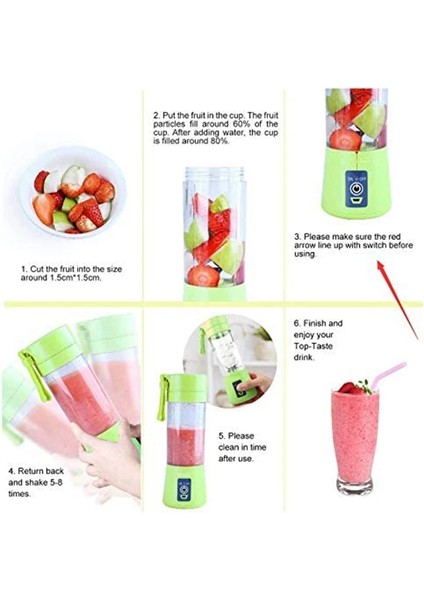 Pembe Elektrikli Meyve Sıkacağı USB Şarj Edilebilir El Smoothie Maker Blender Karıştırma Mini Suyu Sebze Sıkacağı Milkshake Mikser (Yurt Dışından)