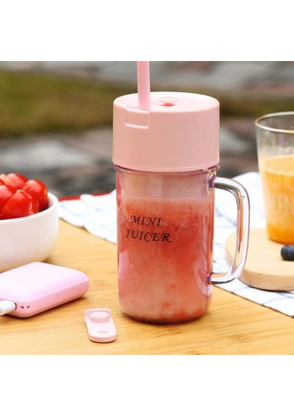 Pembe Seyahat Meyve Sıkacağı Bardağı Suyu Mini Fincan Blender Şarj Edilebilir Meyve Mikser Makinesi Seyahat Blender Blender Meyve Sıkacağı Bardağı Greyfurt (Yurt Dışından)