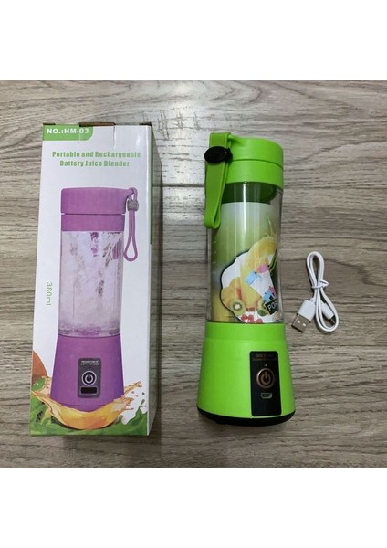 Yeşil Mini Taşınabilir Blender Milkshake Bardak USB Şarj Edilebilir 6 Bıçaklı Mini Meyve Suyu Karıştırıcı Sarsıntı Al Meyve Suyu Bardağı (Yurt Dışından)