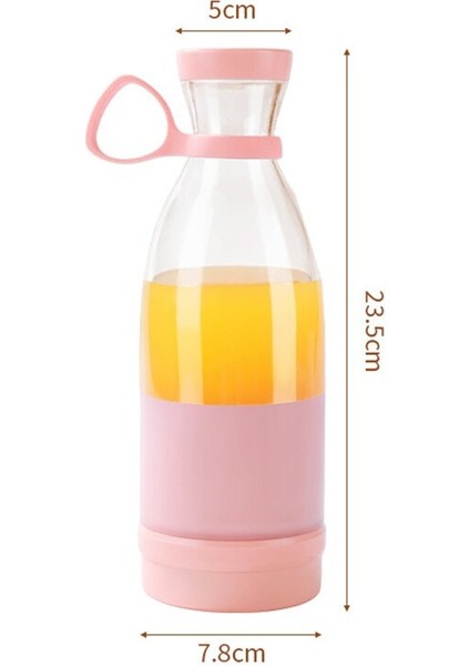 Pembe Taşınabilir Blender Sıkacağı Şişe Mikser Elektrikli USB Şarj Mini Meyve Süt Karıştırıcılar Meyve Sıkacağı Bardağı Blender Milkshake Suyu Yapımcısı Makinesi (Yurt Dışından)