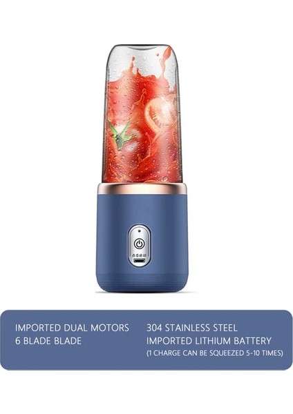 Tek Fincan Mavi 6 Bıçak Taşınabilir Sıkacağı Küçük Elektrikli Meyve Sıkacağı Meyve Otomatik Smoothie Blenderı Mutfak Aracı Mutfak Robotu (Yurt Dışından)