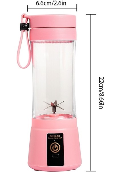 Pembe Mini Taşınabilir Blender Milkshake Bardak USB Şarj Edilebilir 6 Bıçaklı Mini Meyve Suyu Karıştırıcı Sarsıntı Al Meyve Suyu Bardağı (Yurt Dışından) fırsatları