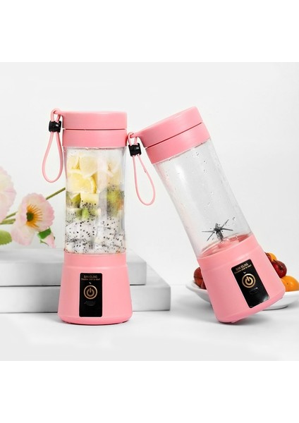 Pembe Mini Taşınabilir Blender Milkshake Bardak USB Şarj Edilebilir 6 Bıçaklı Mini Meyve Suyu Karıştırıcı Sarsıntı Al Meyve Suyu Bardağı (Yurt Dışından) indirimleri