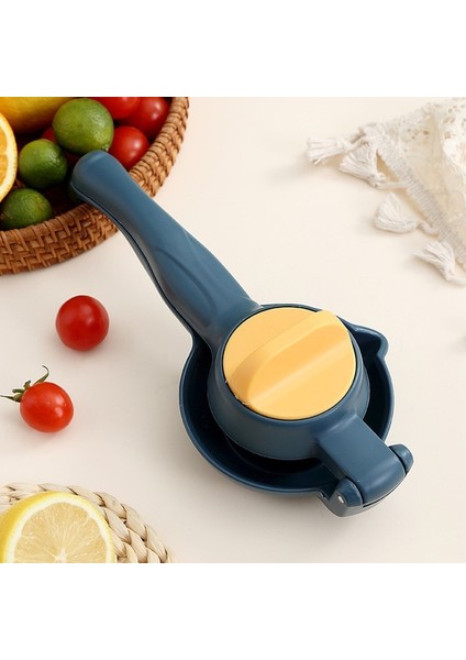 Mavi Manuel Sıkacağı Taşınabilir Limon Portakal Meyve Sıkacağı Blender Mutfak Aracı Basın Çok Fonksiyonlu Manuel Saplı Mini Blender (Yurt Dışından)