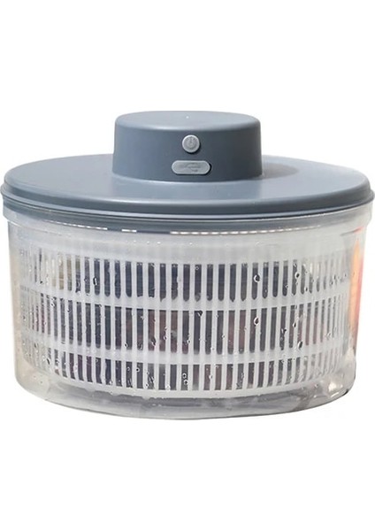 Gri Elektrikli Drenaj Sepeti Meyve Sebze Çok Fonksiyonlu Salata Kurutucu Kurutucu Kase (Yurt Dışından)