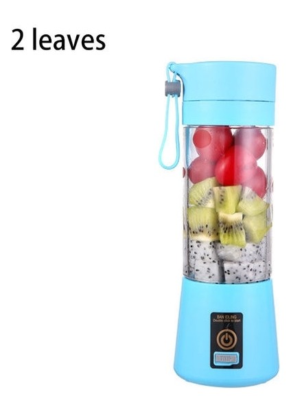 Mavi 2leaves Taşınabilir Mini Sıkacağı Meyve Blender Milkshake El Elektrikli Meyve Sıkacağı USB Şarj Edilebilir Çok Fonksiyonlu Blender Mutfak Malzemeleri (Yurt Dışından)