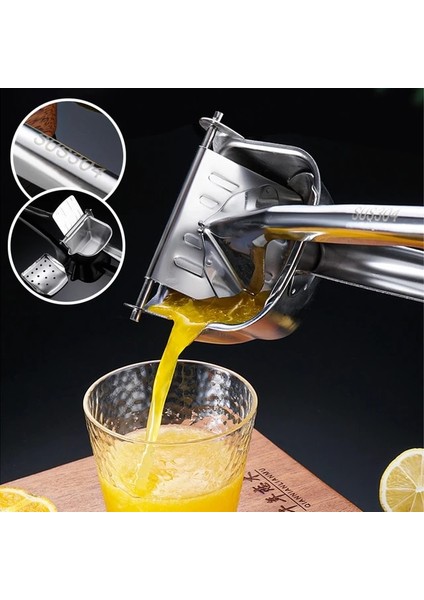 Bir Manuel Meyve Suyu Sıkacağı Paslanmaz Çelik Limon Meyve El Basınçlı Portakal Sıkacağı Nar Limon Sıkacağı Mutfak Aksesuarları (Yurt Dışından)