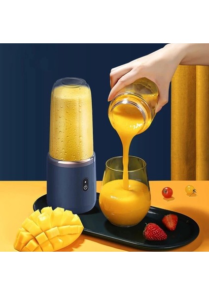 Mavi Meyve Sıkacağı Bardağı Taze Meyve Suyu Taşınabilir Blender Smoothie Ev Küçük Elektrikli Taze Meyve Suyu Bardağı Eşlik Eden Bardak Otomatik Mini Blender Mikser (Yurt Dışından) modelleri