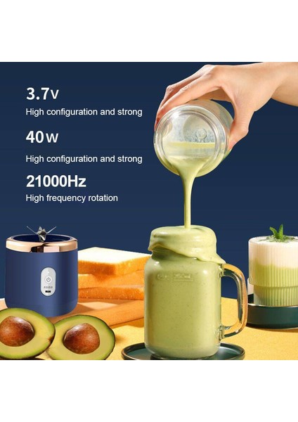 Mavi Meyve Sıkacağı Bardağı Taze Meyve Suyu Taşınabilir Blender Smoothie Ev Küçük Elektrikli Taze Meyve Suyu Bardağı Eşlik Eden Bardak Otomatik Mini Blender Mikser (Yurt Dışından) fırsatları