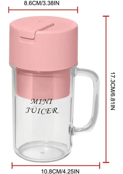Pembe Elektrikli Meyve Sıkacağı Suyu Mini Fincan Blender Şarj Edilebilir Meyve Mikser Makinesi Seyahat Blender Blender Meyve Sıkacağı Bardağı Greyfurt Portakal (Yurt Dışından)