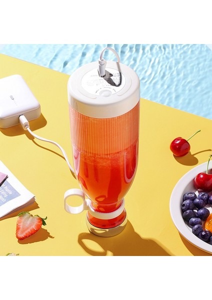 Beyaz Taşınabilir Blender Sıkacağı Şişe Mikser Elektrikli USB Şarj Mini Meyve Süt Karıştırıcılar Meyve Sıkacağı Bardağı Blender Milkshake Suyu Yapımcısı Makinesi (Yurt Dışından)