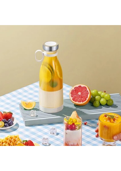 Beyaz Taşınabilir Blender Sıkacağı Şişe Mikser Elektrikli USB Şarj Mini Meyve Süt Karıştırıcılar Meyve Sıkacağı Bardağı Blender Milkshake Suyu Yapımcısı Makinesi (Yurt Dışından)