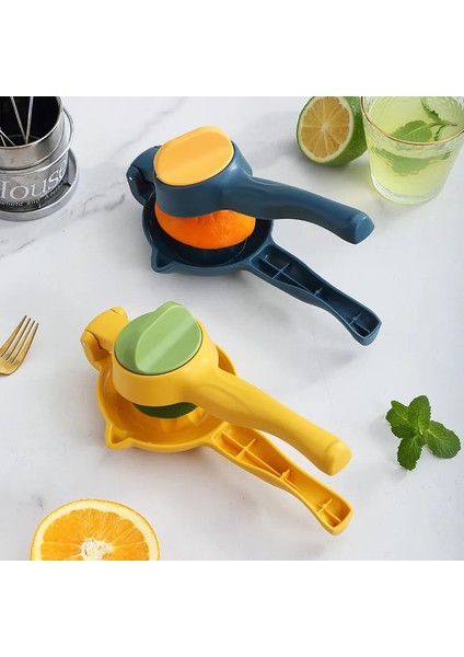 Sarı Manuel Sıkacağı Taşınabilir Limon Portakal Meyve Sıkacağı Blender Mutfak Aracı Basın Çok Fonksiyonlu Manuel Saplı Mini Blender (Yurt Dışından)