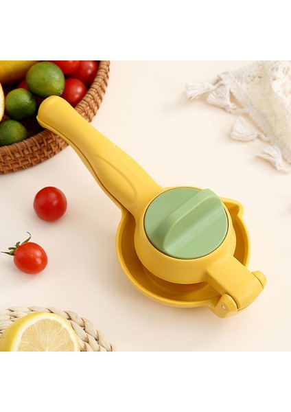 Sarı Manuel Sıkacağı Taşınabilir Limon Portakal Meyve Sıkacağı Blender Mutfak Aracı Basın Çok Fonksiyonlu Manuel Saplı Mini Blender (Yurt Dışından)