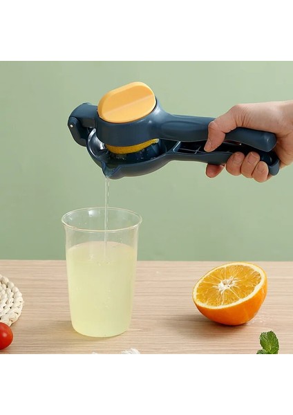 Sarı Manuel Sıkacağı Taşınabilir Limon Portakal Meyve Sıkacağı Blender Mutfak Aracı Basın Çok Fonksiyonlu Manuel Saplı Mini Blender (Yurt Dışından)