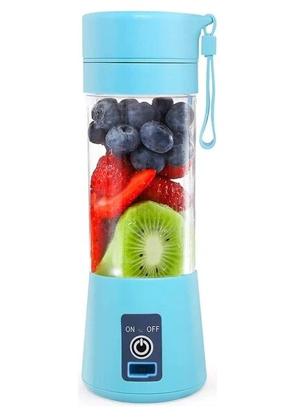 Mavi Şarj Edilebilir Taşınabilir Elektrikli Meyve Sıkacağı Blender El Smoothie Milkshake Makinesi Sebze Sıkacağı Suyu Karıştırma Mikseri (Yurt Dışından)