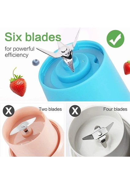 Mavi Şarj Edilebilir Taşınabilir Elektrikli Meyve Sıkacağı Blender El Smoothie Milkshake Makinesi Sebze Sıkacağı Suyu Karıştırma Mikseri (Yurt Dışından)